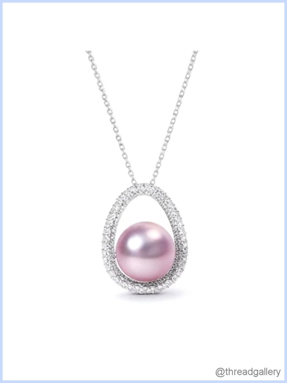 Freshwater Pearl Pendant Necklace 925 Sterling Silver 18" Chain